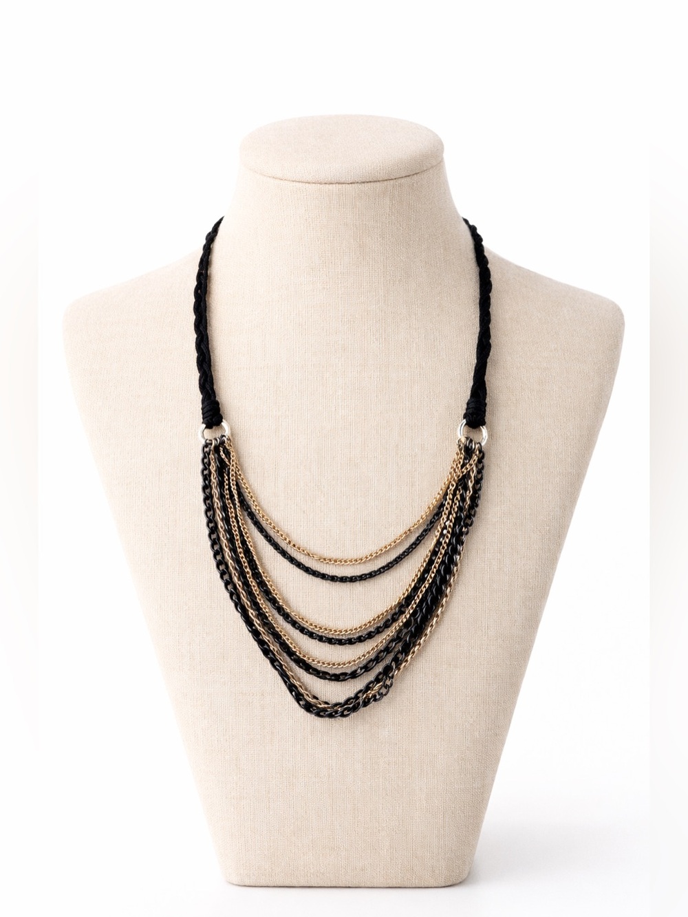 Vintage Black and Gold Layered Necklace